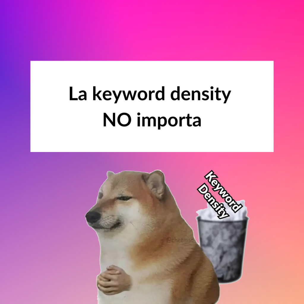 la keyword density no importa